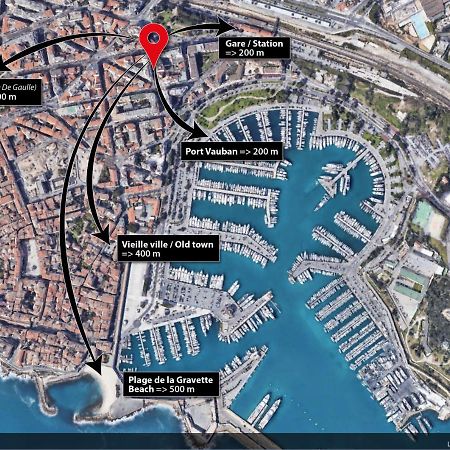 3P Central Refait A Neuf - Parking L430Cm X W275Cm Antibes Eksteriør billede
